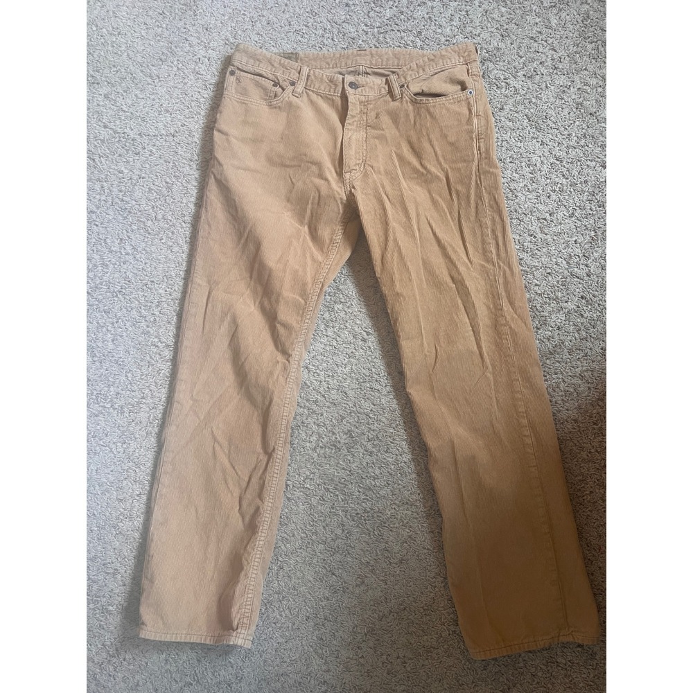 Polo Ralph Lauren Mens Tan Corduroy Pants Straight Leg 35x30 Cotton Dry Goods